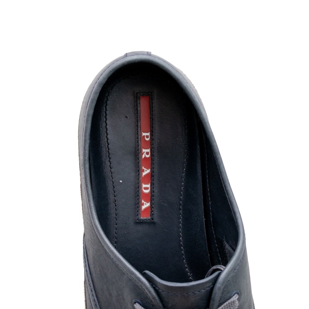 $790 PRADA Aged Leather ESPADRILLE HYBRID Navy  SNEAKERS EU 41 UK 8.5 US 9.5 - Picture 9 of 12